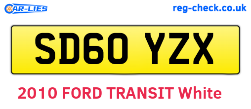 SD60YZX are the vehicle registration plates.