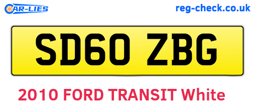 SD60ZBG are the vehicle registration plates.