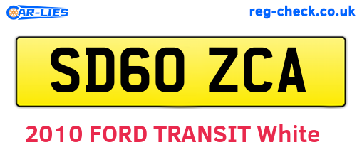 SD60ZCA are the vehicle registration plates.