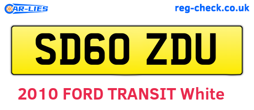 SD60ZDU are the vehicle registration plates.