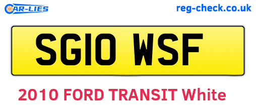 SG10WSF are the vehicle registration plates.