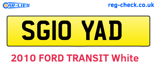 SG10YAD are the vehicle registration plates.