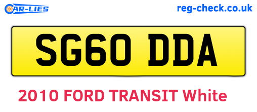 SG60DDA are the vehicle registration plates.