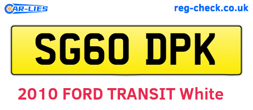 SG60DPK are the vehicle registration plates.