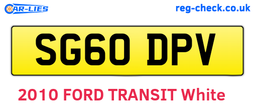 SG60DPV are the vehicle registration plates.