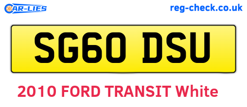 SG60DSU are the vehicle registration plates.
