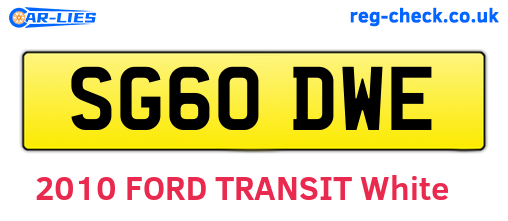 SG60DWE are the vehicle registration plates.