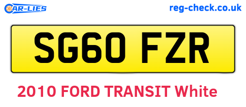 SG60FZR are the vehicle registration plates.