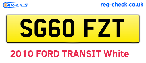 SG60FZT are the vehicle registration plates.