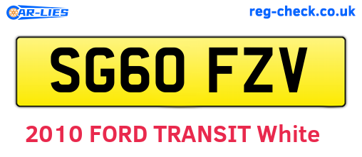 SG60FZV are the vehicle registration plates.
