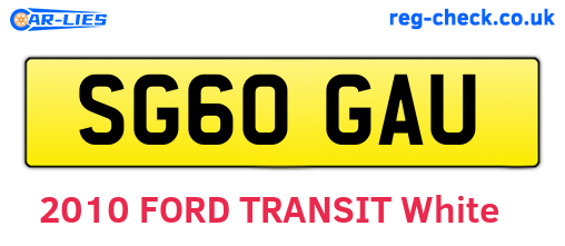 SG60GAU are the vehicle registration plates.