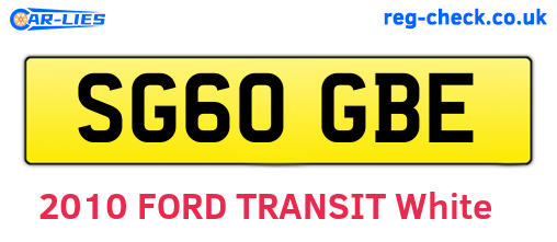 SG60GBE are the vehicle registration plates.