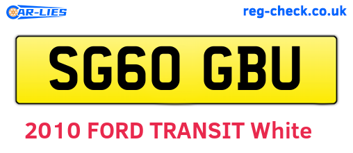 SG60GBU are the vehicle registration plates.