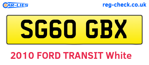 SG60GBX are the vehicle registration plates.