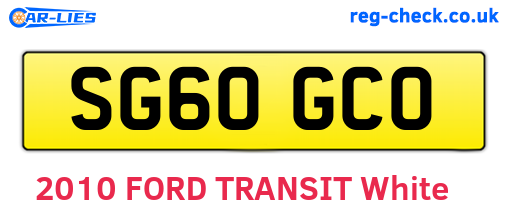 SG60GCO are the vehicle registration plates.
