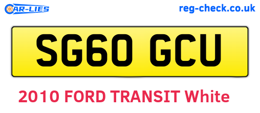 SG60GCU are the vehicle registration plates.