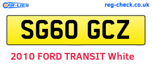 SG60GCZ are the vehicle registration plates.