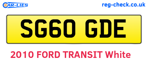 SG60GDE are the vehicle registration plates.