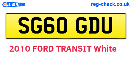 SG60GDU are the vehicle registration plates.