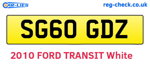 SG60GDZ are the vehicle registration plates.