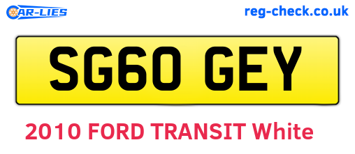 SG60GEY are the vehicle registration plates.