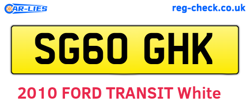 SG60GHK are the vehicle registration plates.