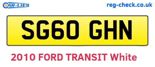 SG60GHN are the vehicle registration plates.