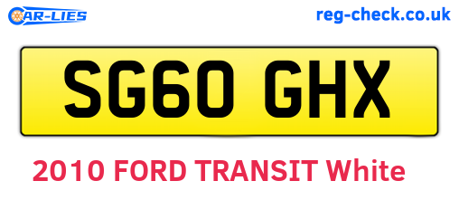 SG60GHX are the vehicle registration plates.