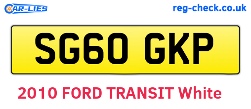 SG60GKP are the vehicle registration plates.