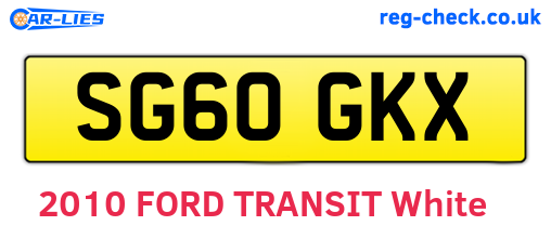 SG60GKX are the vehicle registration plates.