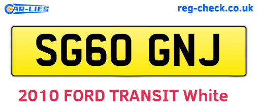 SG60GNJ are the vehicle registration plates.
