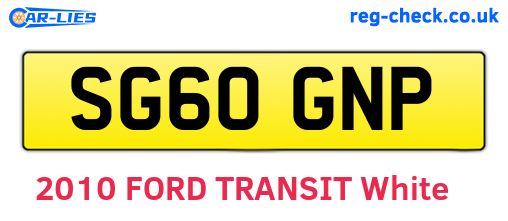 SG60GNP are the vehicle registration plates.