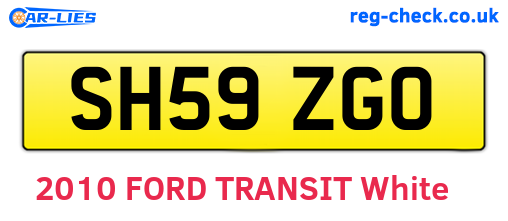 SH59ZGO are the vehicle registration plates.