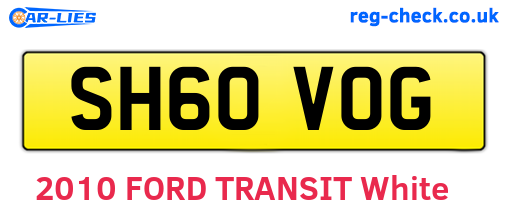 SH60VOG are the vehicle registration plates.