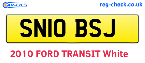 SN10BSJ are the vehicle registration plates.