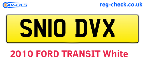 SN10DVX are the vehicle registration plates.
