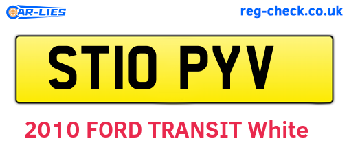 ST10PYV are the vehicle registration plates.