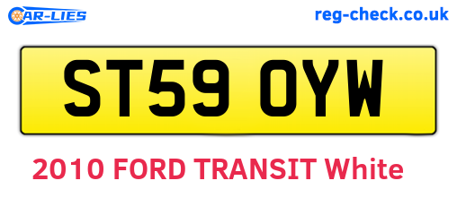 ST59OYW are the vehicle registration plates.