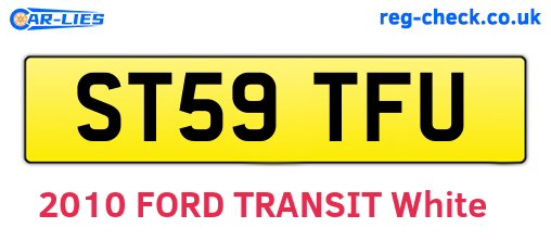 ST59TFU are the vehicle registration plates.