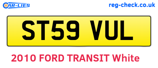 ST59VUL are the vehicle registration plates.