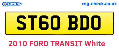 ST60BDO are the vehicle registration plates.