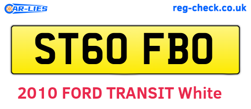 ST60FBO are the vehicle registration plates.