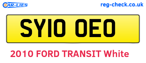 SY10OEO are the vehicle registration plates.