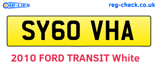 SY60VHA are the vehicle registration plates.