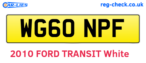 WG60NPF are the vehicle registration plates.