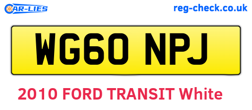 WG60NPJ are the vehicle registration plates.