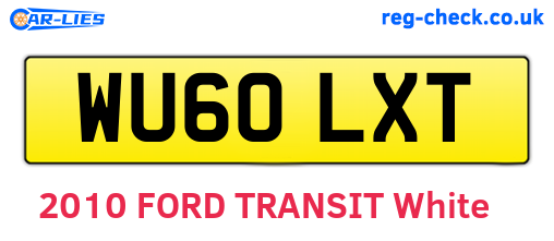 WU60LXT are the vehicle registration plates.