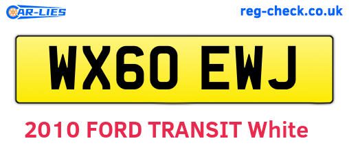 WX60EWJ are the vehicle registration plates.
