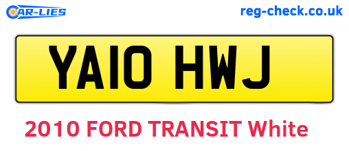 YA10HWJ are the vehicle registration plates.