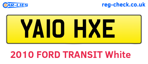 YA10HXE are the vehicle registration plates.